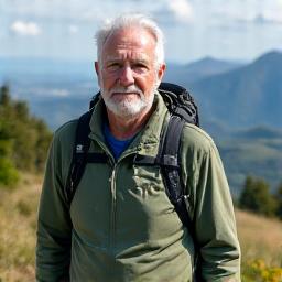 Jozef Novák, 68 rokov, usmieva sa po úspešnej turistike v prírode, symbolizujúc zlepšenú mobilitu a radosť z aktivít