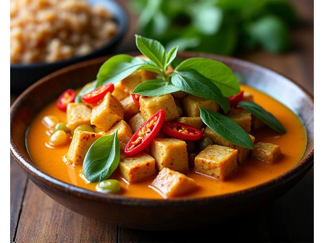 Thajské kari s tofu a ryžou